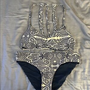 Roxy Blue and White Patterned Bikini